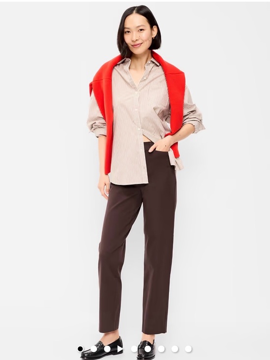 Old Navy Pants - Old Navy Dark Brown High-Rise Pixie Straight Pants